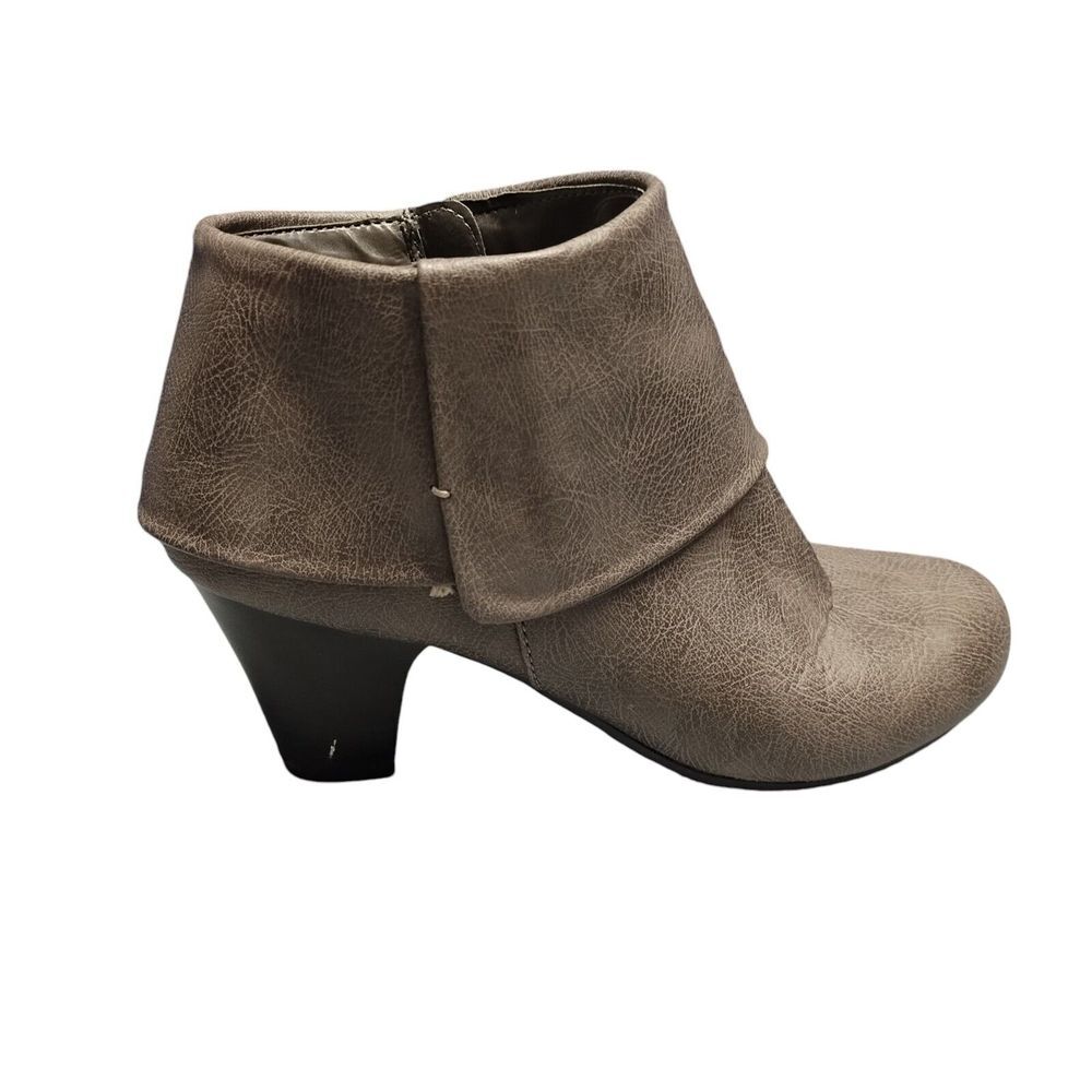 Mootsies Tootsies Heeled Booties Womens Size 8 Gray‎ Comfort BLock Heel Side Zip